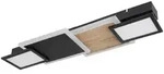 Globo Led-Deckenleuchte, Opal, Schwarz, Metall, Kunststoff, Holzwerkstoff,