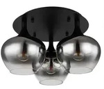 Globo Deckenleuchte, Schwarz, Metall, Glas, 25.5 cm, Lampen & Leuchten,