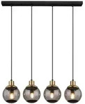 Globo H&auml;ngeleuchte, Schwarz, Messing, Metall, Kunststoff, Glas, 15x110x75 cm,...