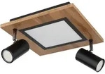Globo Led-Deckenleuchte, Natur, Opal, Schwarz, Metall, Kunststoff, Holzwerkstoff,