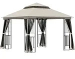 Outsunny Pavillon,, Beige, Metall, 299x274x299 cm, Sonnen- & Sichtschutz, Pavillons &