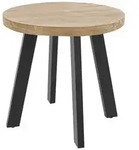 SAM Esstisch, Beige, Metall, Echtholz,Akazie, Rund,Rund, eckig, 90x78x90 cm,