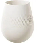 Villeroy & Boch Vase Collier Blanc, Creme, Keramik, bauchig, 14 cm, zum Stellen,