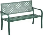 Outsunny Sitzbank, Dunkelgr&uuml;n, Metall, 127x83x63 cm, Gartenm&ouml;bel, Gartenb&auml;nke