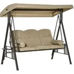 Outsunny Hollywoodschaukel,, Braun, Metall, 206x183x116 cm, Gartenm&ouml;bel,