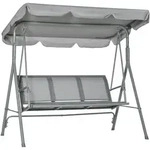Outsunny Hollywoodschaukel,, Grau, Metall, Kunststoff, 110x153x170 cm, Gartenm&ouml;bel,