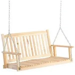 Outsunny H&auml;ngebank,, Natur, Holz, Metall, 69x60x117 cm, Gartenm&ouml;bel, Gartenb&auml;nke