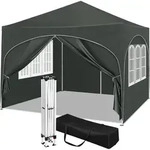 Woltu Pavillon,, Grau, Metall, 300x260x300 cm, Sonnen- & Sichtschutz, Pavillons &