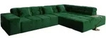 Kawola Ecksofa, Smaragdgr&uuml;n, Textil, 3-Sitzer, F&uuml;llung: Kaltschaum, Ottomane