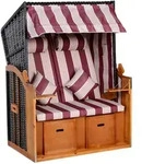 Outsunny Doppelte, Wei&szlig;, Kunststoff, 79x160x118 cm, Gartenm&ouml;bel, Strandk&ouml;rbe