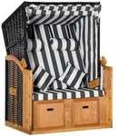 Outsunny Doppelte, Grau, Kunststoff, 79x160x118 cm, Gartenm&ouml;bel, Strandk&ouml;rbe