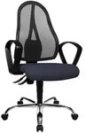 Topstar Drehstuhl, Schwarz, Dunkelblau, Kunststoff, Textil, Drehkreuz, 48x103-111x48
