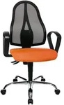 Topstar Drehstuhl, Orange, Schwarz, Kunststoff, Textil, Drehkreuz, 48x103-111x48 cm,