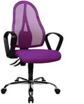 Topstar Drehstuhl, Lila, Schwarz, Kunststoff, Textil, Drehkreuz, 48x103-111x48 cm,