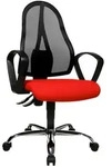 Topstar Drehstuhl, Rot, Schwarz, Kunststoff, Textil, Drehkreuz, 48x103-111x48 cm,
