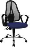 Topstar Drehstuhl, Blau, Schwarz, Kunststoff, Textil, Drehkreuz, 48x103-111x48 cm,