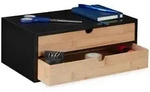 Relaxdays Schubladenbox, Mehrfarbig, Holz, Holzwerkstoff, 33x14x21 cm, Arbeitszimmer,