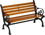 Outsunny Gartenbank,, Teak, Metall, Holz, 64x79x120 cm, Gartenm&ouml;bel, Gartenb&auml;nke