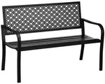 Outsunny Sitzbank, Schwarz, Metall, 63x83x127 cm, Gartenm&ouml;bel, Gartenb&auml;nke