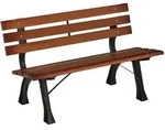 Outsunny Gartenbank,, Dunkelbraun, Metall, Holz, 57x70x120 cm, Gartenm&ouml;bel,