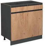 Vicco K&uuml;chenunterschrank, Honigeiche, Anthrazit, Holzwerkstoff, 1 F&auml;cher, 2