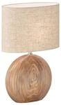 Fischer & Honsel Tischleuchte Tobse, Sand, Textil, 17x53x34 cm, Schnurschalter,