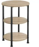 tectake Beistelltisch, Natur, Holz, Beton Optik, 40x61x40 cm, Wohnzimmer,