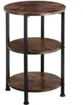 tectake Beistelltisch, Rost, Holz, Beton Optik, 40x61x40 cm, Wohnzimmer,