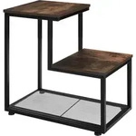 tectake Beistelltisch, Rost, Holz, Beton Optik, 35.5x60.5x60.5 cm, Wohnzimmer,