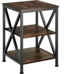 tectake Beistelltisch, Rost, Holz, Beton Optik, 40.5x60.5x40.5 cm, Wohnzimmer,