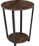 tectake Beistelltisch, Rost, Holz, Beton Optik, 50x62.5x50 cm, Wohnzimmer,