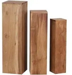 Mid.you Beistelltischset, Akazie, Holz, 3-teilig, Akazie, massiv, quadratisch,
