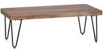 Mid.you Couchtisch, Akazie, Holz, Akazie, massiv, rechteckig, U-Form, 60x40x115 cm,