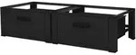 Ml-Design Doppel, Schwarz, Metall, Quadratisch, 128x31.5x53.5 cm, Waschk&uuml;che,