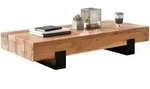 Mid.you Couchtisch, Akazie, Holz, Akazie, massiv, rechteckig, Kufe, 59x25x130 cm,