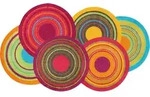 wash+dry Flachwebeteppich Cosmic Colours, Mehrfarbig, Textil, Graphik, rund, 70x120