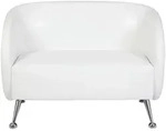 Mid.you 2-Sitzer-Sofa, Wei&szlig;, Metall, 118x85x58 cm, R&uuml;cken echt, Wohnzimmer, Sofas &