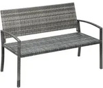 Outsunny Gartenbank, Grau, Kunststoff, 60x85x122 cm, Gartenm&ouml;bel, Gartenb&auml;nke