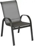 Gardenson Stapelsessel, Graphit, Grau, Metall, Textil, 56x97x76 cm, stapelbar,