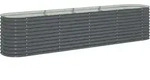 vidaXL Hochbeet, Grau, Metall, 80x81x400 cm, Gartenzubeh&ouml;r, Hochbeete