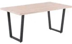 Livetastic Esstisch, Natur, Schwarz, Metall, Holzwerkstoff, rechteckig, Kufe,