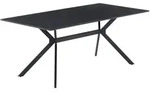 Livetastic Esstisch, Schwarz, Dunkelgrau, Metall, Holzwerkstoff, rechteckig, X-Form,