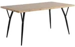 Livetastic Esstisch, Schwarz, Eiche, Metall, Holzwerkstoff, rechteckig, konisch,