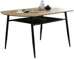 Mid.you Esstisch, Schwarz, Natur, Kunststoff, Holzwerkstoff, rechteckig, konisch,
