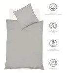 Fleuresse Bettw&auml;sche Provence, Grau, Textil, Uni, 155x220 cm, b&uuml;gelleicht,
