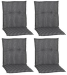 Gardenson Sesselauflage, Grau, Wei&szlig;, Textil, 4-teilig, Streifen, F&uuml;llung: