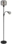 Globo Stehleuchte Giuseppe, Schwarz, Glas, 25x165 cm, Lesearm, Kippschalter, Flexarm,