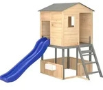 vidaXL Spielturm, Braun, Holz, 131.5x218.5x145 cm, Outdoor Spielzeug,...