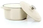 Echtwerk Schmortopf, Creme, Metall, 3,5 L, rund, leichte Reinigung, optimale