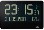 Bauknecht Wanduhr Funk-Wanduhr Digital, Schwarz, Kunststoff, 26.1x17.3x3.5 cm,
